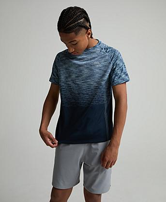 Trailberg Aero Seamless T-Shirt in Storm Blue / Washed Blue / Mid Blue.