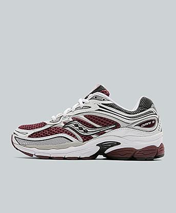 Saucony Womens ProGrid Omni 9 Trainer in Maroon / White
