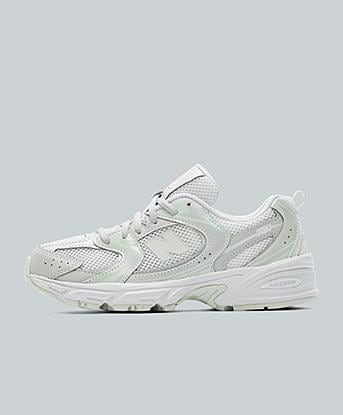 New Balance Junior 530 Trainer in Grey Matter / Mint Water