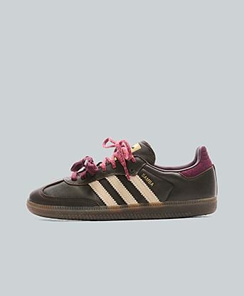 adidas Originals Womens Samba OG Trainer in Brown / Warm Vanilla / Maroon