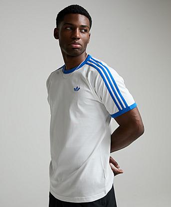 adidas Originals Adicolor Classics 3-Stripes T-Shirt in Cloud White / Blue
