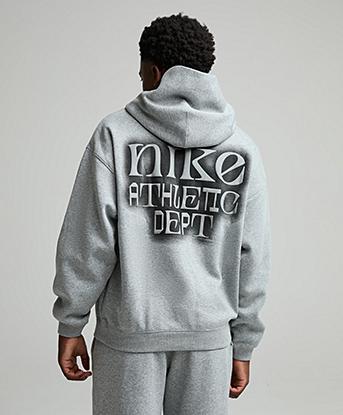 Nike Junior Club Select Fleece Hoodie in Dark Grey Heather