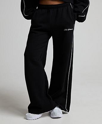 Nike Womens Studio Fleece Wide Leg Pant in Black / Sail