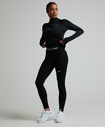 Nike Womens Pro Seamless Legging in Black / White