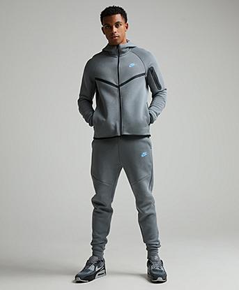 Nike Tech Fleece Jogger in Smoke Grey / Football Blue