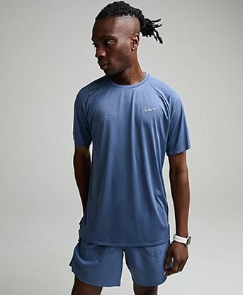 Nike Dri-FIT ADV Stride Short-Sleeve Running T-Shirt in Diffused Blue / Reflective Silver