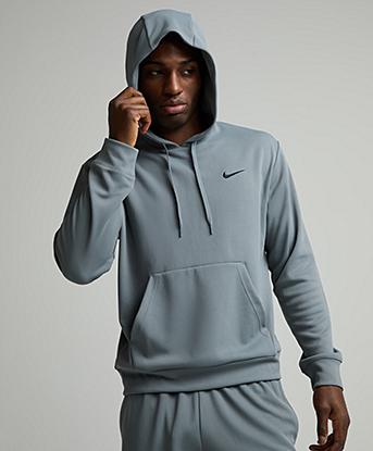 Nike UV Flex Fleece Overhead Hoodie in  Smoke Grey / Black