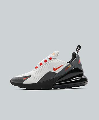 Nike Junior Air Max 270 Trainer in Off White / Picante Red / Black / Laser Orange