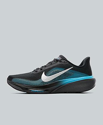 Nike Pegasus 42 Trainer in Black / Metallic Silver / Baltic Blue