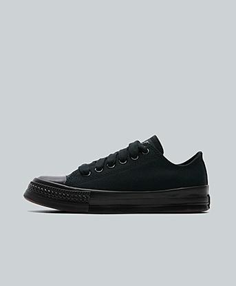 Converse Junior Chuck Taylor Throwback Ox Trainer in Black / Black / Black