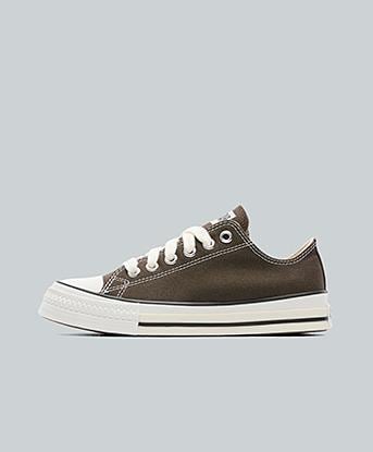 Converse Junior Chuck Taylor Throwback Ox Trainer in Fresh Brew / Vintage White / Red