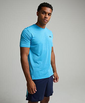 Under Armour Tech Vent Jacquard T-Shirt in Fresco Blue / Ultimate Black