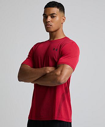 Under Armour UA Vanish Seamless T-Shirt in Racer Red / Ultimate Black