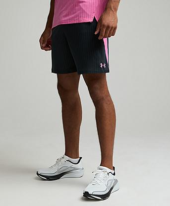Under Armour Tech Vent 7 Inch Jacquard Short in Ultimate Black / Pink Frenzy