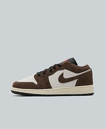 Jordan Junior Air Jordan 1 Low Trainer in Palmino / Black / Phantom Sail