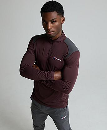 Berghaus Wayside 3.0 Tech Quarter Zip Top  in Chakra / Archive Black