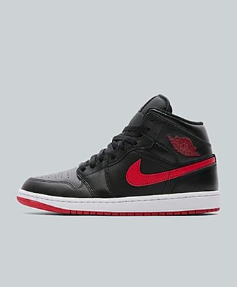 Jordan Jordan 1 Mid Trainer in Black / University Red / White