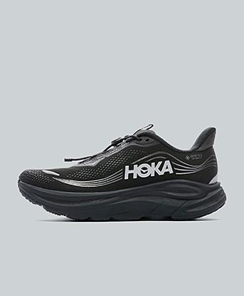 Hoka Clifton 11 GORE-TEX Utility Trainer in Black / Metallic Silver