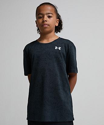 Under Armour Junior UA Tech Pixelate T-Shirt in Anthracite / White