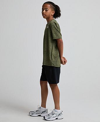 Under Armour Junior UA Tech Pixelate T-Shirt in Marine OD Green / White