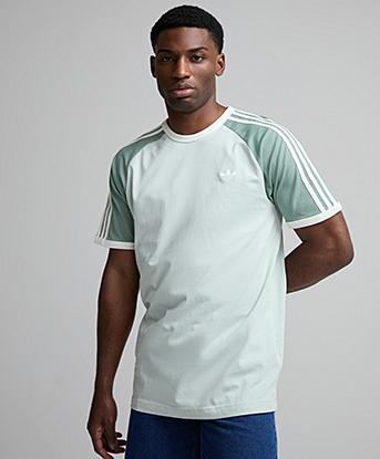 adidas Originals Adicolor Classics 3-Stripes T-Shirt in Linen Green / Silver Green