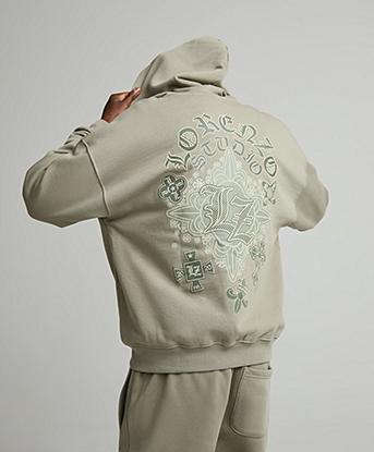 Lorenzo Atlas Full Zip Hoodie in Sandfern