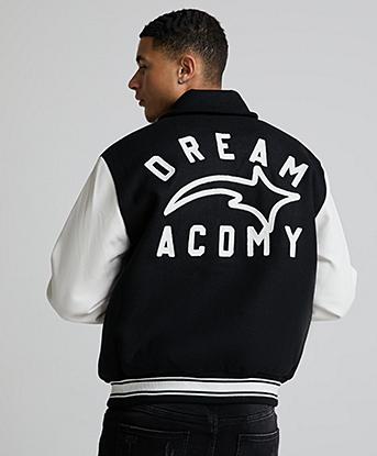 Lorenzo Campus Varsity Jacket in Black / White