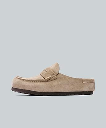 Birkenstock Womens Naples Wrapped Shoe in Taupe