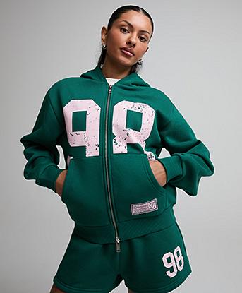 Dripmade Womens Stadia Full Zip Hoodie in Forest Leaf
