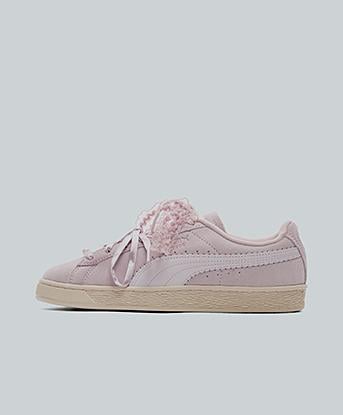 Puma Womens Suede Bloom Trainer in Misty Pink / Powder Pink