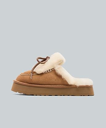 UGG Womens Disquette Heritage Charm Slipper in Chestnut