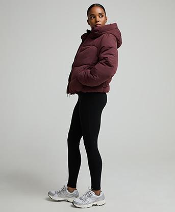 Monterrain Womens Rosa Curved Puffer Jacket in Rich Mocha