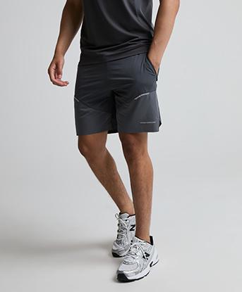 Monterrain Vent 2.0 Woven Running Short in Urban Charcoal / Forged Steel