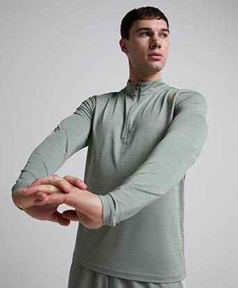 Monterrain Lyder 3.0 Space Dye Quarter Zip T-Shirt in Phantom Grey