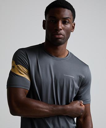 Monterrain Distance T-Shirt in Forged Steel / Pastel Ochre