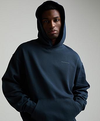 Monterrain Unite Oversized Fleece Hoodie in Academy Blue