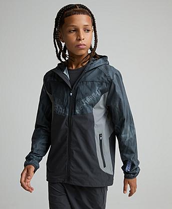 Monterrain Junior Hyperterrain 2.0 Windbreaker in Urban Charcoal / Midnight Echo / Lilac Whisper