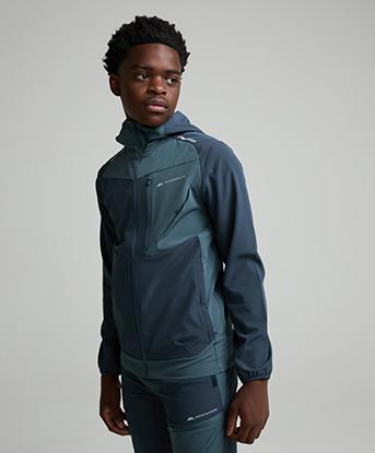 Monterrain Junior Deflect 2.0 Woven Zip Through Hoodie in Academy Blue / Twilight Graphite