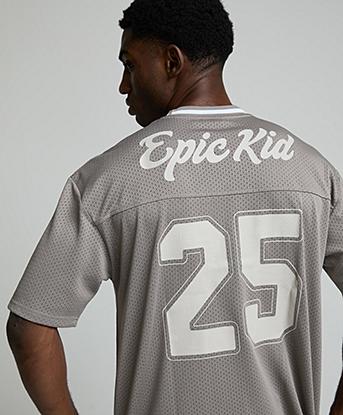 Epic Kid Kick Off Mesh Jersey in Ashen Clay / Pearl Cloud