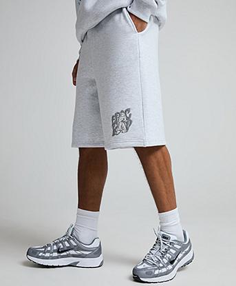 Epic Kid Logo Baggy Fit Short in Grey Marl