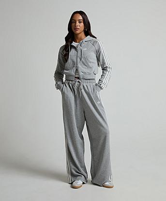 adidas Originals Womens Graphic Diamante Pant in Medium Grey Heather