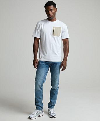 Alessandro Zavetti Osoli Slim Fit Denim Jean  in Mid Blue