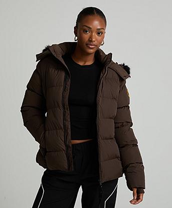 Zavetti Canada Womens Valleria Puffer Jacket in Molton Mocha
