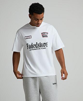 Faded Store Automotive T-Shirt in White
