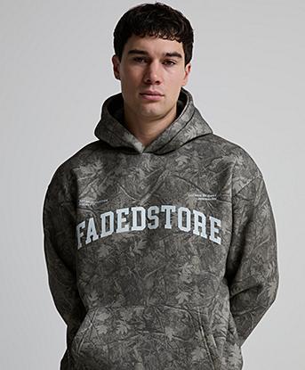 Faded Store Real Tree Hoodie in Green Tree Camo