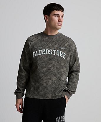 Faded Store Real Tree Waffle Long Sleeve T-Shirt in Green Tree Camo