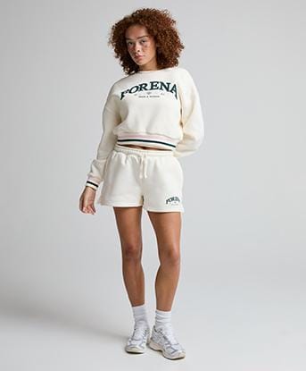 Forena Womens Daze Academy Sweatshirt in Snow Pearl / Blush Cloud / Ocean Thicket