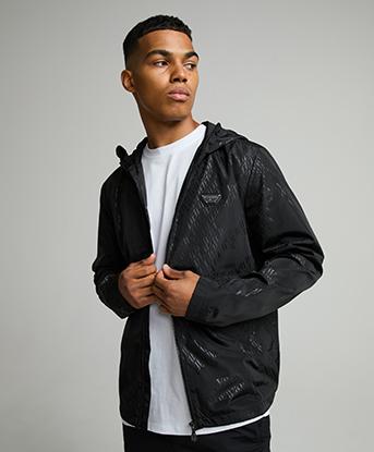 Alessandro Zavetti Pernice AOP Windbreaker in Black