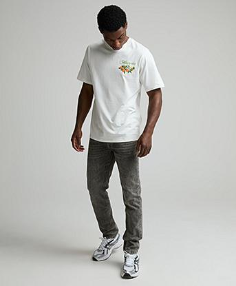 Alessandro Zavetti Osoli Slim Fit Denim Jean  in Mid Grey / Vintage Tint