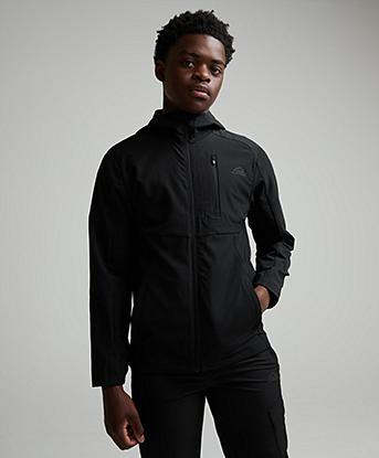 Alpyrex Junior Traverse Woven Zip Through Hoodie in Black